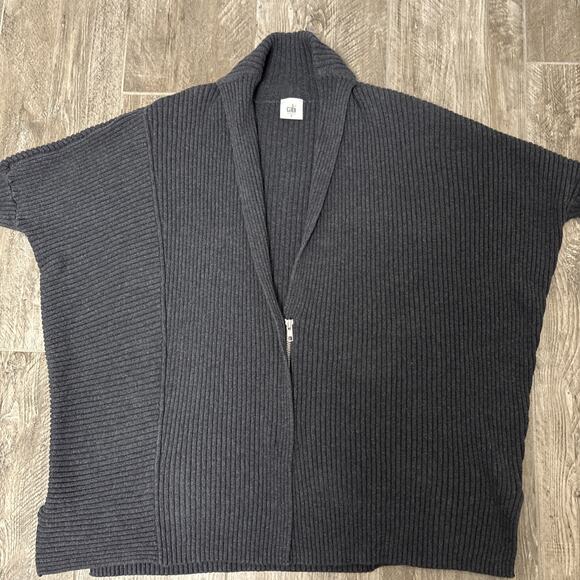 CABI Cocoon Cardigan Slouchy Ribbed Knit Minimalist Lagenlook Slate Gray S - Picture 5 of 12